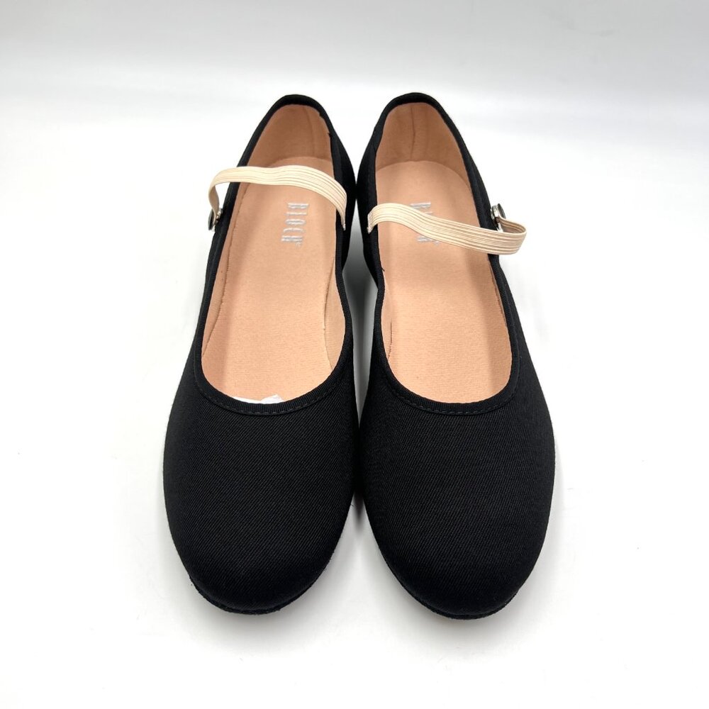 Bloch Womens Size‎ 7.5 S0326L Accent Black Canvas Dance Heels Shoes - Picture 2 of 14